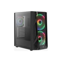 AEROCOOL NİGHTHAWK DUO PSU YOK 2x20CM+1x12CM ARGB FAN ATX 2xUSB3.0 SİYAH GAMING KASA AE-NGHTHWKD