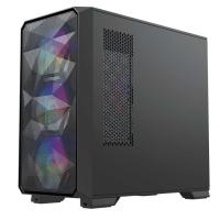 DRAGOS DİAMOND 600W 80+ 4x12CM ARGB FAN MICRO ATX TEMPERED GLASS USB3.0 SİYAH GAMING KASA