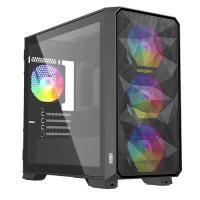 DRAGOS DİAMOND 600W 80+ 4x12CM ARGB FAN MICRO ATX TEMPERED GLASS USB3.0 SİYAH GAMING KASA