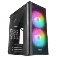 EVEREST MINION MESH 300W 2x12CM RAİNBOW FAN MICRO ATX PENCERELİ 2xUSB2.0 SİYAH MINI TOWER KASA