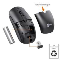 LECOO M2001 KABLOSUZ 1600 DPI SİYAH MOUSE