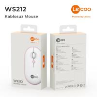 LECOO WS212 KABLOSUZ 1600 DPI BEYAZ/PEMBE MOUSE