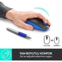 LOGITECH M191 KABLOSUZ 1000 DPI MAVİ MOUSE 910-005909