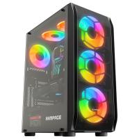 RAMPAGE HOLLOW 650W 80+ 4x12CM ARGB FAN ATX TEMPERED GLASS 2xUSB2.0/1xUSB3.0 SİYAH MID TOWER GAMİNG KASA