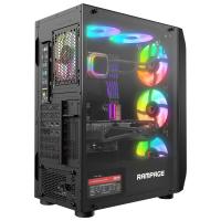 RAMPAGE HOLLOW 650W 80+ 4x12CM ARGB FAN ATX TEMPERED GLASS 2xUSB2.0/1xUSB3.0 SİYAH MID TOWER GAMİNG KASA