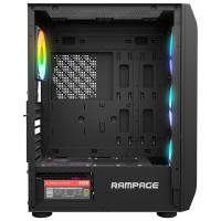 RAMPAGE HOLLOW 650W 80+ 4x12CM ARGB FAN ATX TEMPERED GLASS 2xUSB2.0/1xUSB3.0 SİYAH MID TOWER GAMİNG KASA